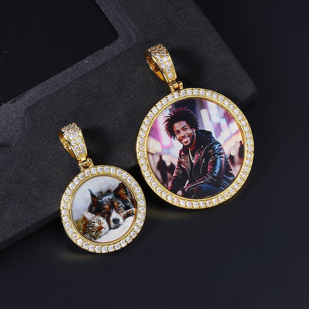 Couple Customized Photo Pendant For Men Women Ice-out Zircon Gold Color Rock Hip Hop Necklace Fashion Jewelry Dropshipping
