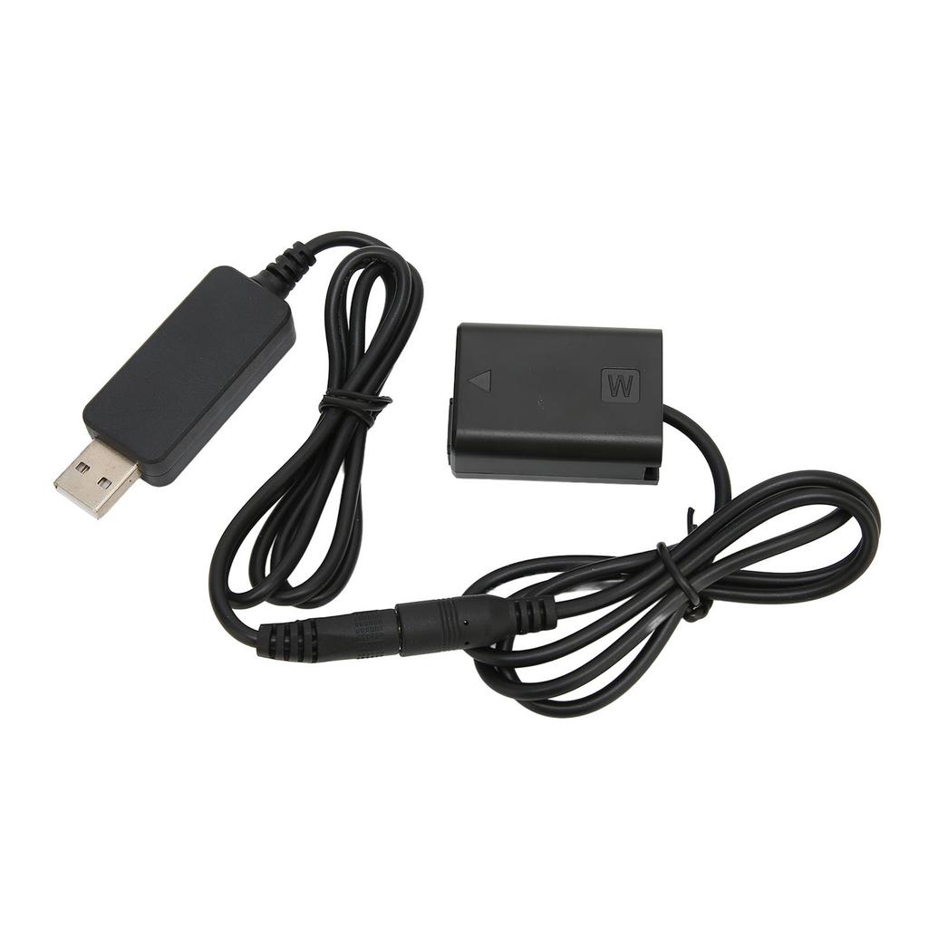 FW50 DC Coupler Black Full Decoding Dummy Battery with USB Adapter Cable for Sony A7R A7 A7S A7S II
