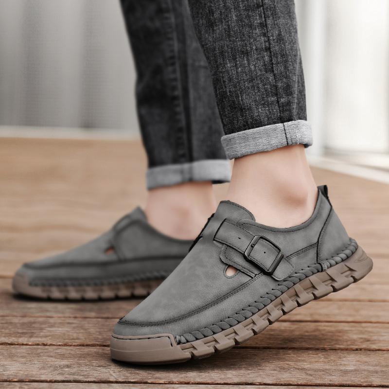 New Men's Casual Shoes Handmade Leather Loafers Comfortable Men's Shoes Quality Leather Flat Moccasins Men's Sneakers