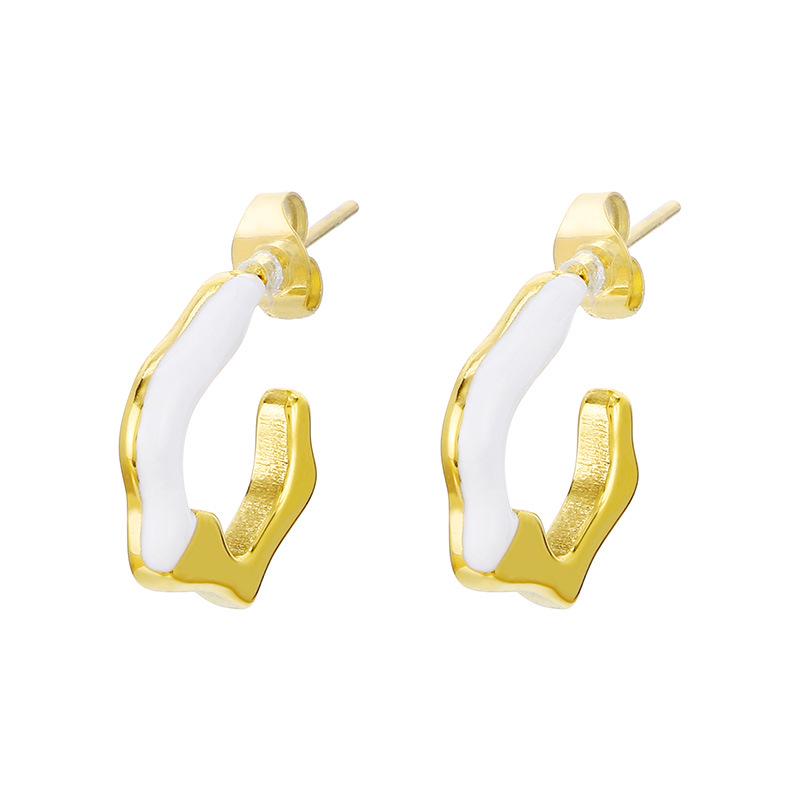 Elegant C-Shaped Stainless Steel Geometric Earrings for Women