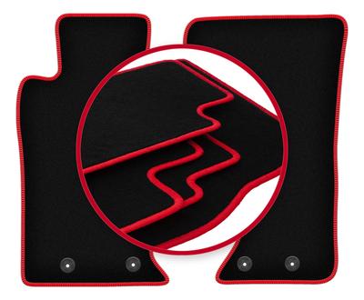 Tapis de sol en velours avec bordure rouge pour: Mazda MX-5 IV coupé, cabrio (2014-)