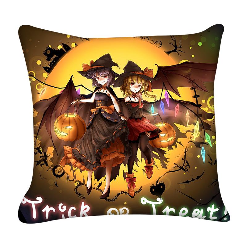 Happy Halloween Pillow Covers Decorative Horror Pumpkin Pillowcase Living Room Sofa Bedroom Pillows Case Decor Home 18x18 Inch