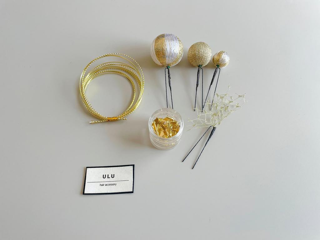 Japanese Hair White Ball Gold Graduation Bridal Clothing, Ornament, Gold, Kanzashi, Mizuhiki, Mesh, Leaf, Coming-of-age Ceremony, Ceremony, Wedding,