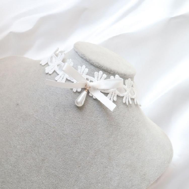 Bowknot Lace Collar Maid Choker Lace Alloy Material Perfect Gift for Cosplayer