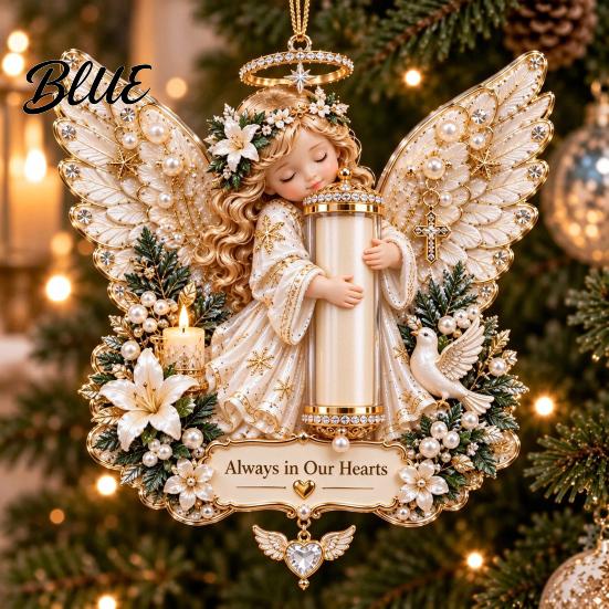Christmas Tree Decorations Supplies Decoration Acrylic Festive Ornament 2D Angel Cash Holiday Party Hanging Pendant