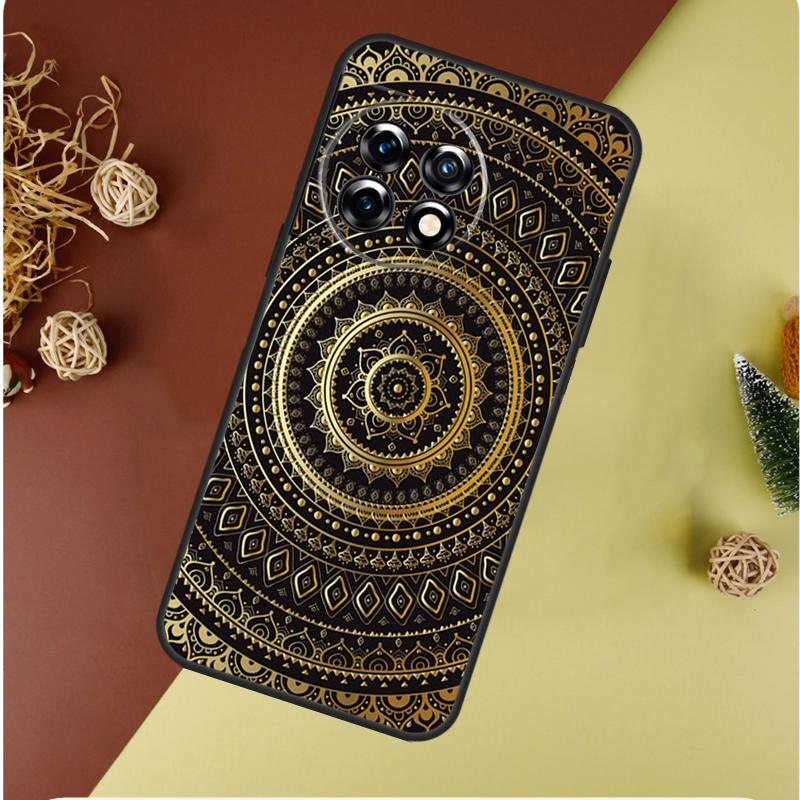 Indian Floral Henna Mandala For OnePlus Nord CE 4 3 2 Lite N20 N30 9 10 Pro 8T 9RT 10T 10R 13R 12R 11 12 13 Phone Case