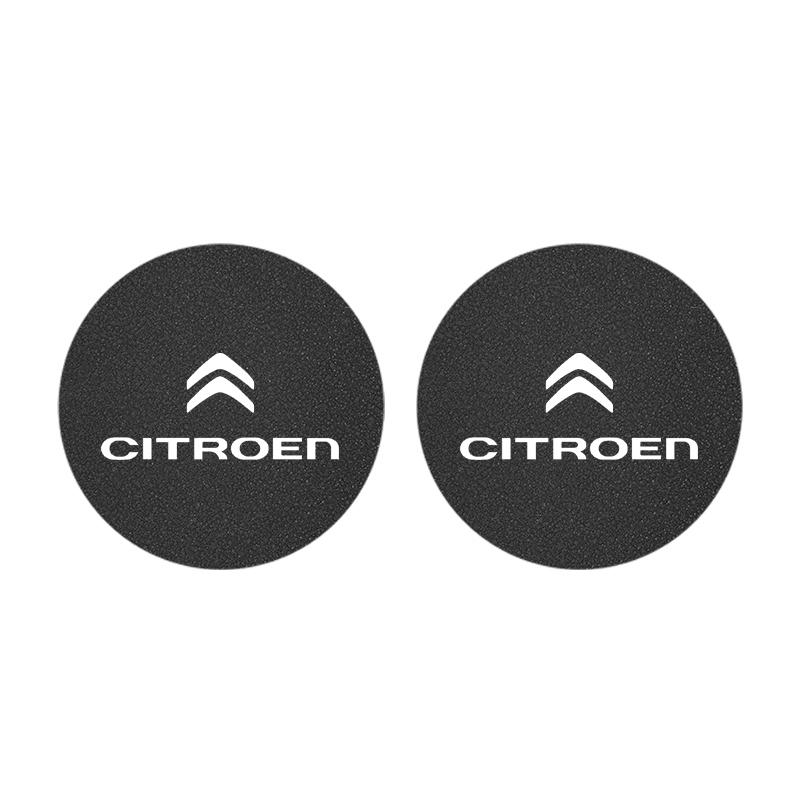 2PCS Citroen Emblem Badge Car Anti Slip Mat Coaster Water Cup Slot For Citroen C8 DS3 C6 C3 Vts C4 Saxo C4L C5 C2 C1 Xsara C3-XR