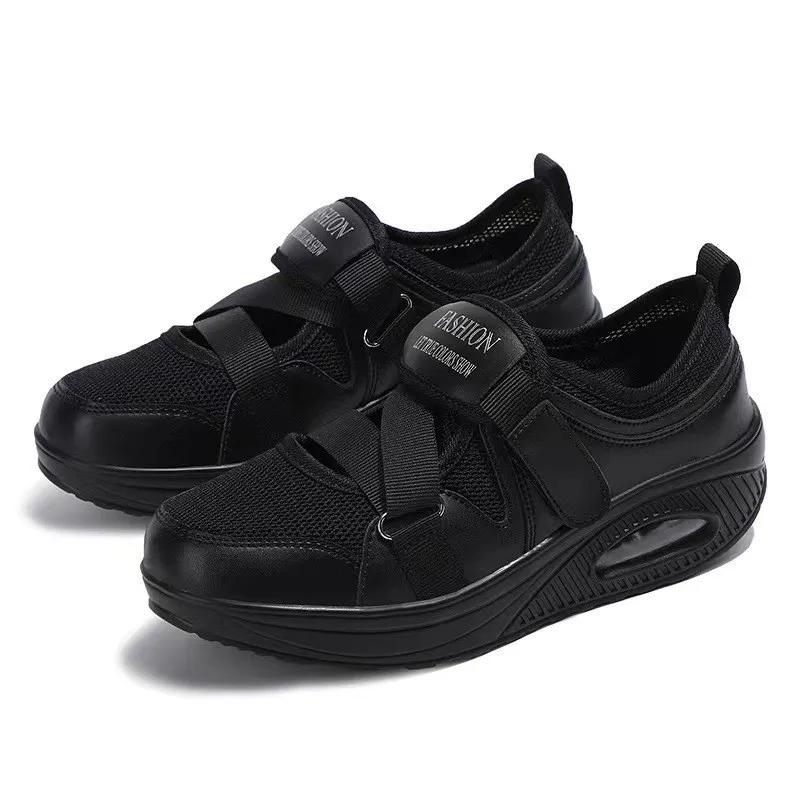 2025 Neue Damen Sandalen Mode Damen Freizeitschuhe Atmungsaktiv Bequem Luftpolster Damen Plateau Schuhe Sandálias Femininas