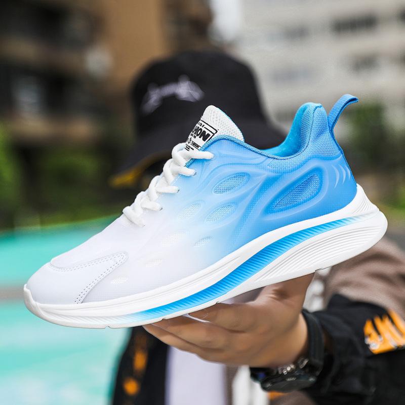Spring and autumn new shoes lightweight lace-up mesh breathable student running shoes sports leisure large size cold sticky