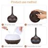 Remote-Controlled Wood Grain Aromatherapy Humidifier with Seven-Color LED Lamp