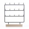 Solid Wood & Wrought Iron Earring Stand with Hooks - Jewelry Display & Storage Rack with Cardboard Packaging