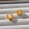 Niche High-End Zirconia Inlaid Metal Ear Cuffs - Vintage European & American Light Luxury Style Earrings