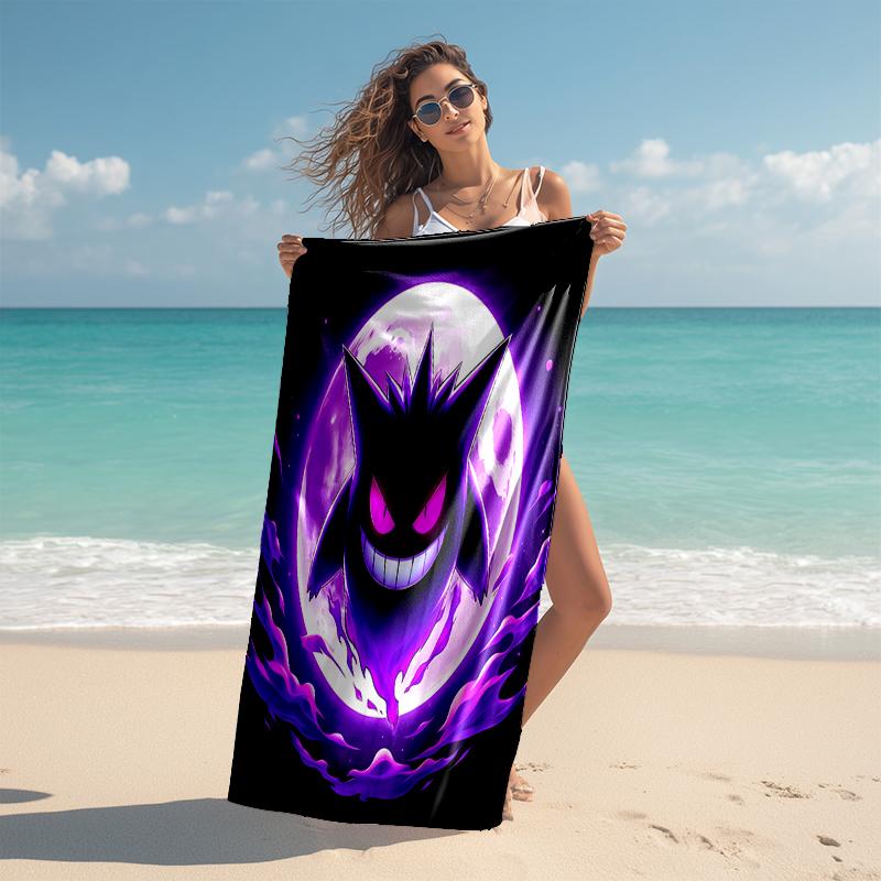 1pc Gengar1 Beach Towel, Comfortable and Thick, and Swimming/Bath/Picnic/Camping Towel, Suitable for Seaside Beaches