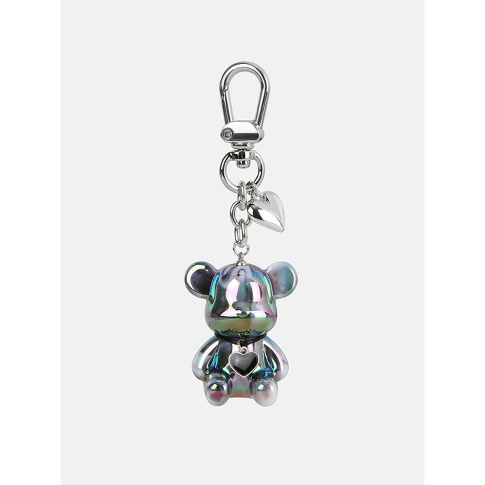 JUDY AND PAUL Rebo Marble Bear Heart Point Keychain