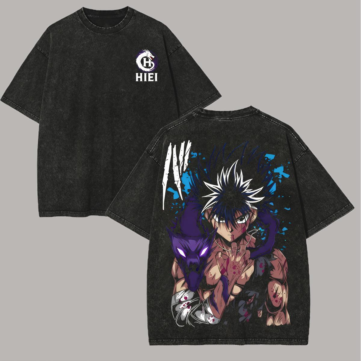 

Yu Yu Hakusho Anime Lover Unisex Washed Tshirt NewModel high quality personality Clothes Plus Size Year round clothing Couples S