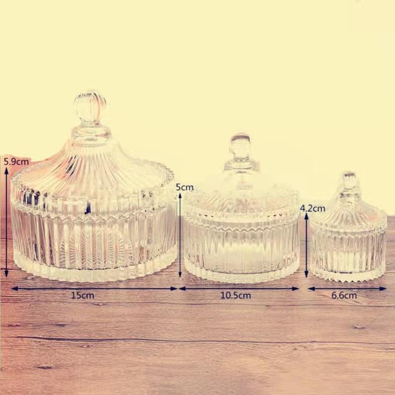 

Прозрачная стеклянная банка для хранения юрты, банка для свадебных конфет, восковая банка, стеклянная посуда с крышкой, шкатулки и упаковка для украшений S чистый
