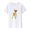 Vintage Plus Size Clothes Y2K Tshirt Kawaii Tops Cartoon Bambi Graphic T-shirt Summer Blouses White Tees Unisex