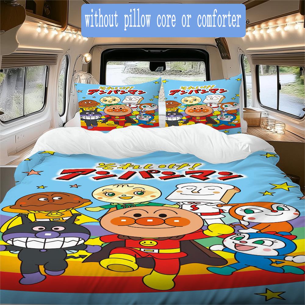 Bread-man style cartoon Pattern Bedding,Quilt Set Quilt Cover Pillowcase Home Birthday Gift (1*duvet cover+2*pillowcase,without core)ZSJT0917321