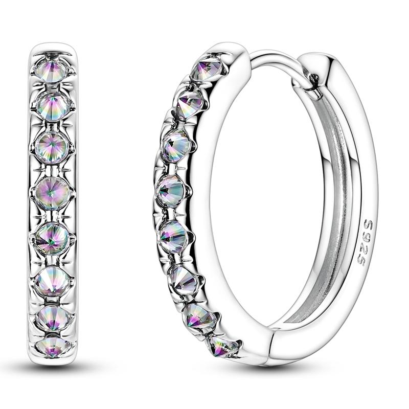 925 Sterling Silver Earrings Eternal Infinite Love Heart Starlight Hoops Earrings for Women Ladies Wedding Jewelry Fashion Gifts