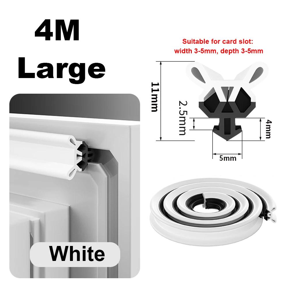 4M TPE Window Seal Strip Selfadhesive Plastic Steel Window Insulation Weatherstrip Flexible Bilateral Windproof Dustproof Strip