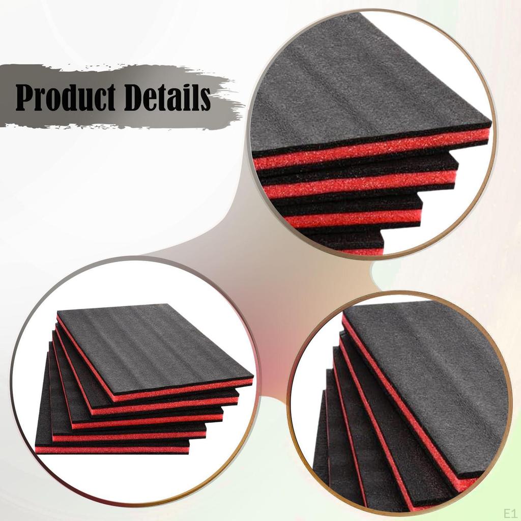 5 Pieces Tool Box Foam Inserts Sheets Shockproof Hard Case Storage for Cabinets