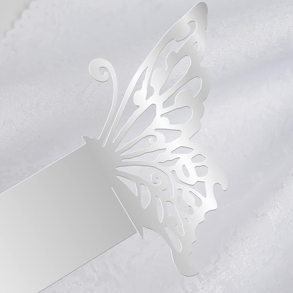 50Pc/Set Butterfly Napkin Rings Laser Cut Foil Paper Disposable Napkin Holder For Wedding Party Banquet Dinner Table Decor