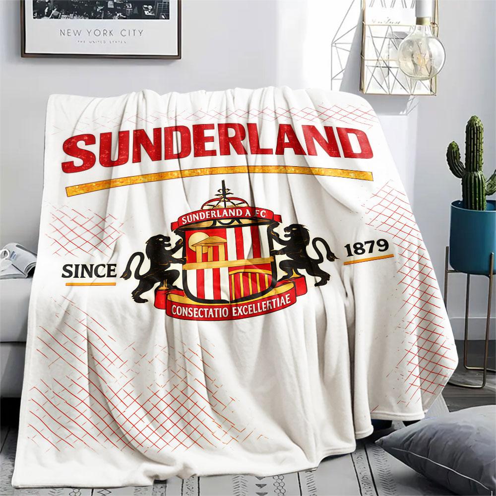 1 Stück Sunderland Association Football Club Gemustert Flanell Decke Geeignet für Alle Jahreszeiten für Heimdekoration Wärme und Komfort Geschenke Feiertagsgeschenk