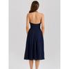 Silk Style House Same Style French Style Elegant Sexy Deep V Backless Hanging Neck Draping Effect Waist Hugging Slimming Dress