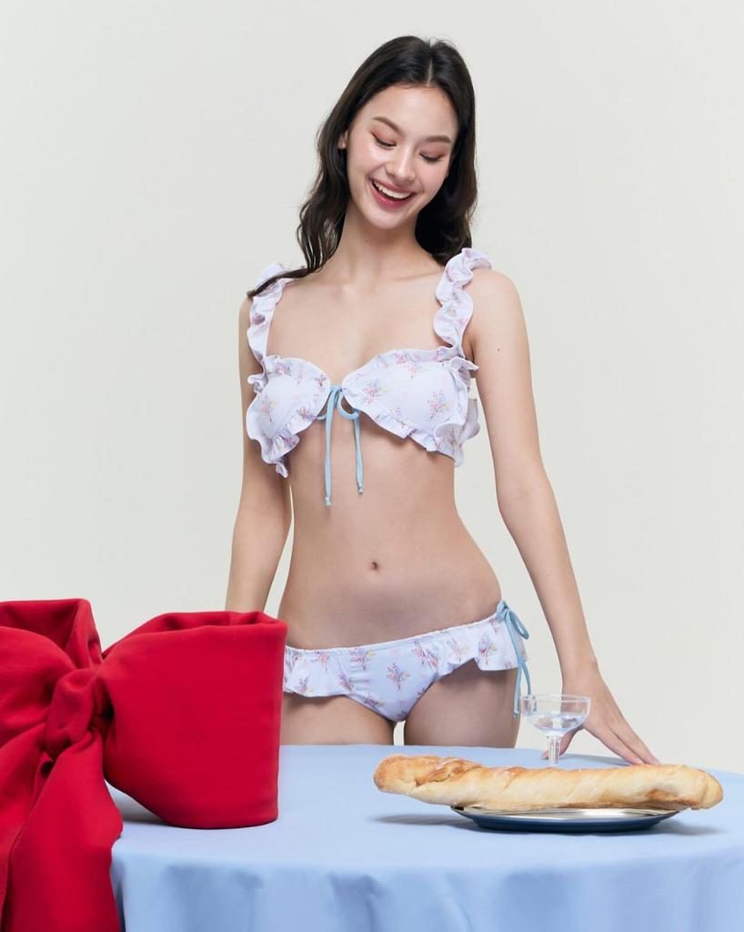 Women's Cute Floral Lace Push-Up Bikini - Sweet Japanese Style for Small Busts