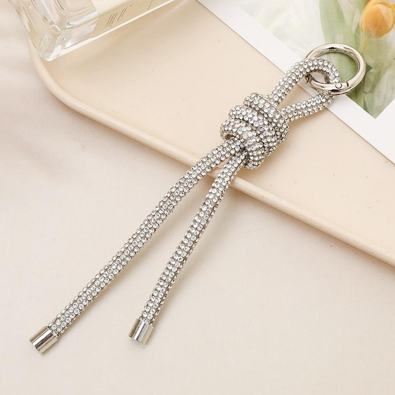 Sparkling Rhinestones Keychain Charm Elegant Hanging Rope Accessories For Phone Stylish Bag Pendant Trendy Ladies Keyring