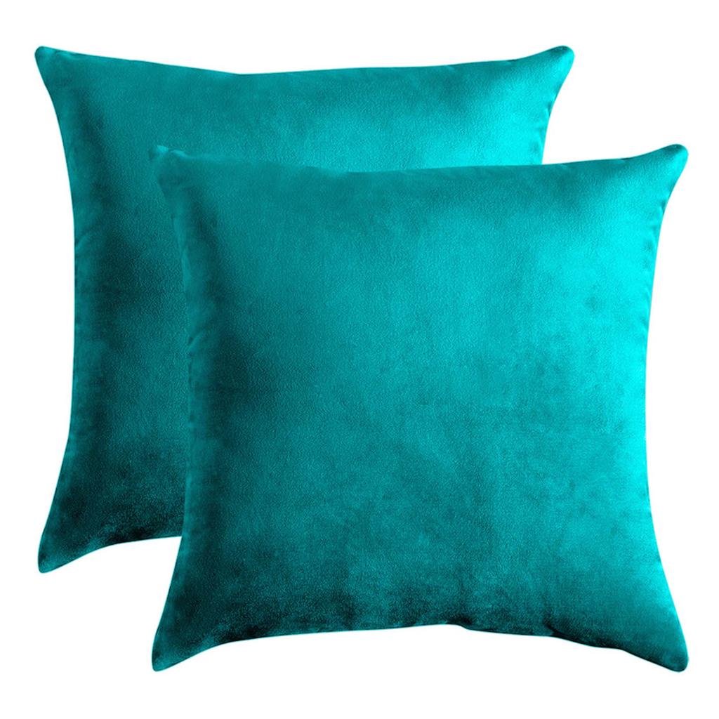 Decorative Pillowcase, Turquoise, Velvet