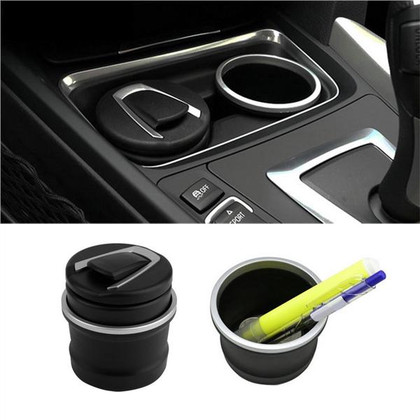 negro Bandeja de ceniza del coche de material pl/ástico ign/ífugo Cenicero Taza de almacenamiento con LED para BMW 1 3 4 5 7 Serie X1 X3 X5 X6