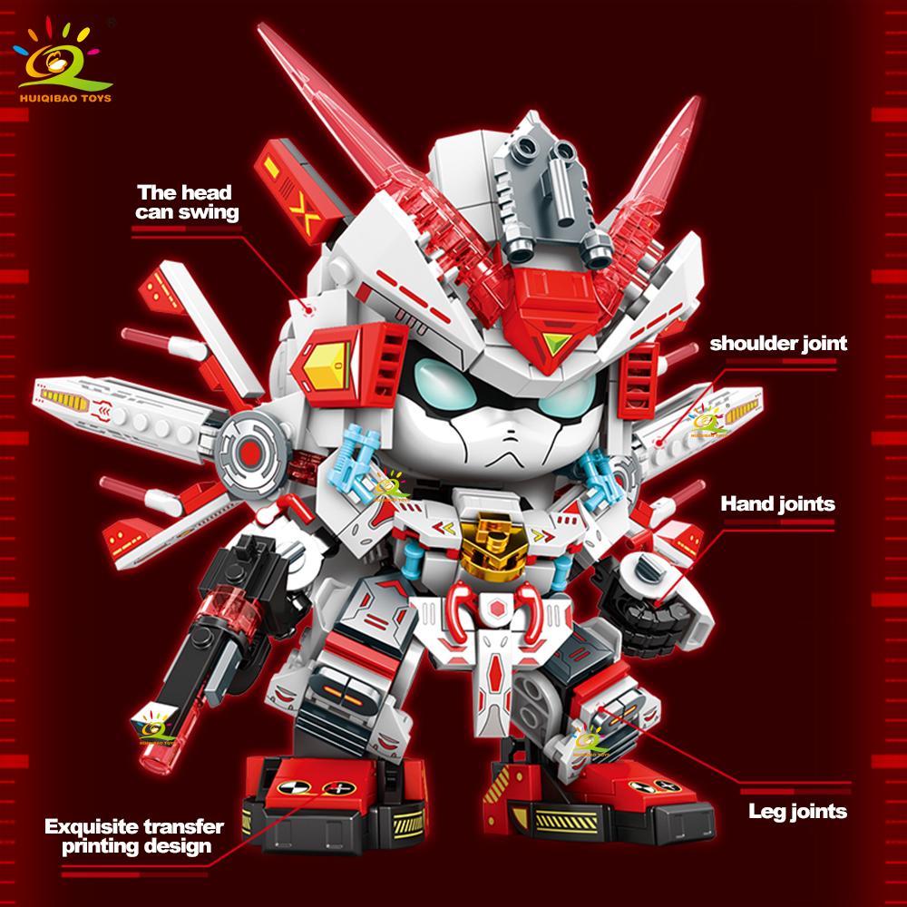 MOC Warrior Mech Robot Model Building Block Blue Red Mecha Series Brick Construction Toy Children Desk Home Decoration