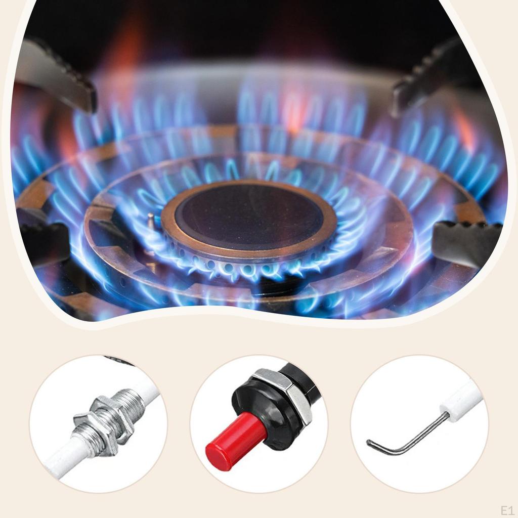 Push Button Ceramic Piezo Igniter Replacement Fireplace Ignitor 30cm Wire Universal for Oven