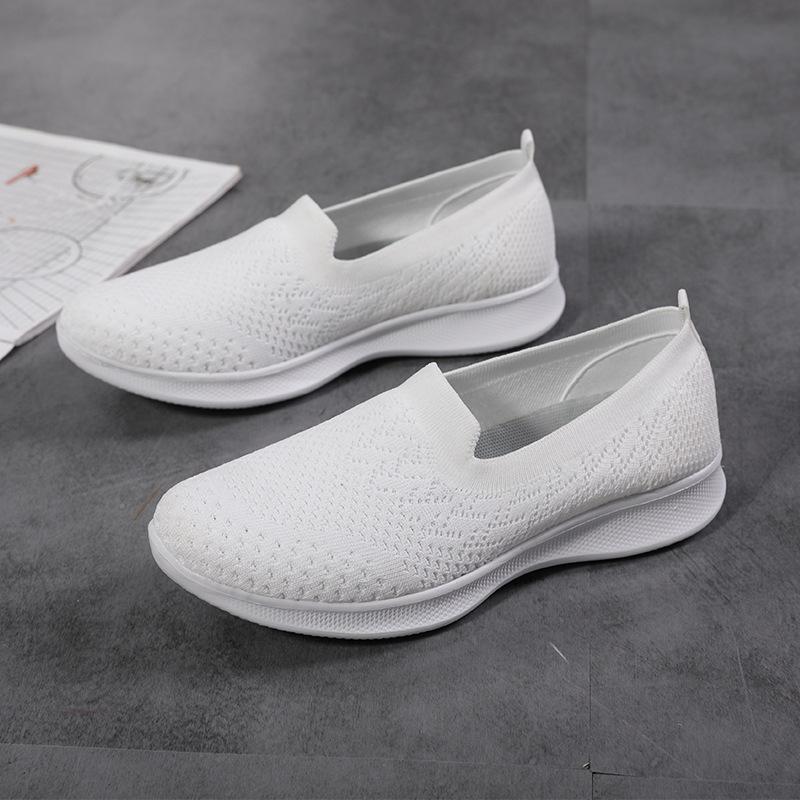 

Shallow mouth foot cover women s shoes spring and autumn casual shoes walking shoes knitted mesh soft sole casual shoes single shoes 42