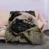 French Bulldog Dog Cute Ultra-Soft Flannel Printed Blanket Velvet Plush Throw Blanket Nap Cover High Quality Home Use Sofa Decor