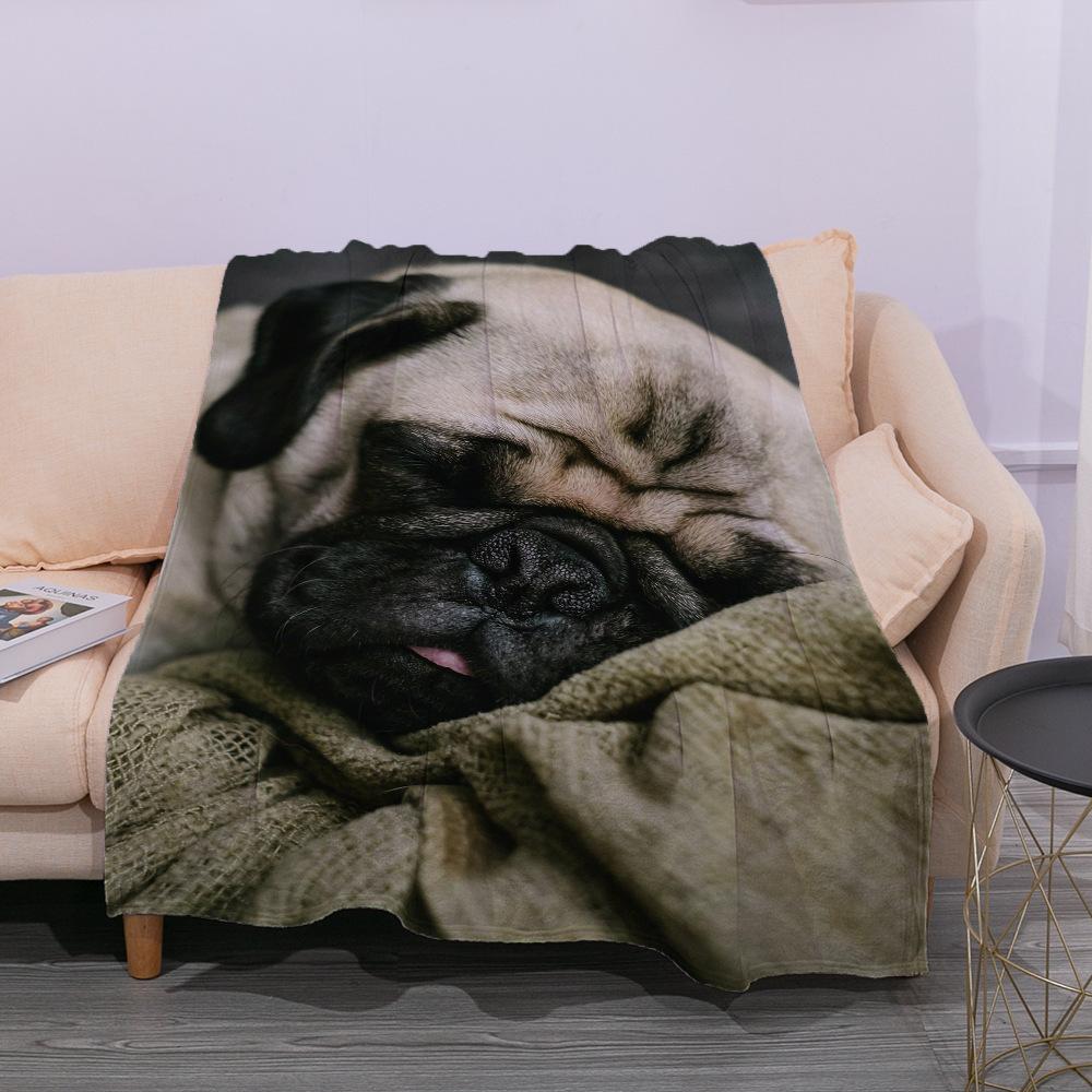 French Bulldog Dog Cute Ultra-Soft Flannel Printed Blanket Velvet Plush Throw Blanket Nap Cover High Quality Home Use Sofa Decor