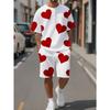 Men's Fashion Flower 3D Print TShirt Shorts Set Oversize Sportwear O-Neck Casual Short Sleeved 2 Piece Unisex T-shirt Shorts Set