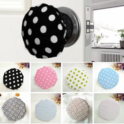 Cotton Door Handle Covers Anti-Static Anti-Slip Door Knob Covers Soft Dot Pattern Door Knob Decorative Covers Bathroom