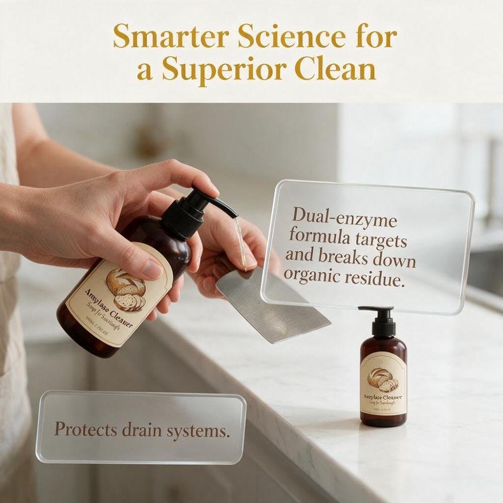 Dough Residue Remove Dishes Cleaning Agent 100ML Sourdough Enzyme Soap  for Kitchen