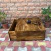 Wooden Central Side Desk Drawer Coffee Table | Indian Bedside Nightstand Bedroom Furniture | Solid Wood with Hidden Storage | Center table
