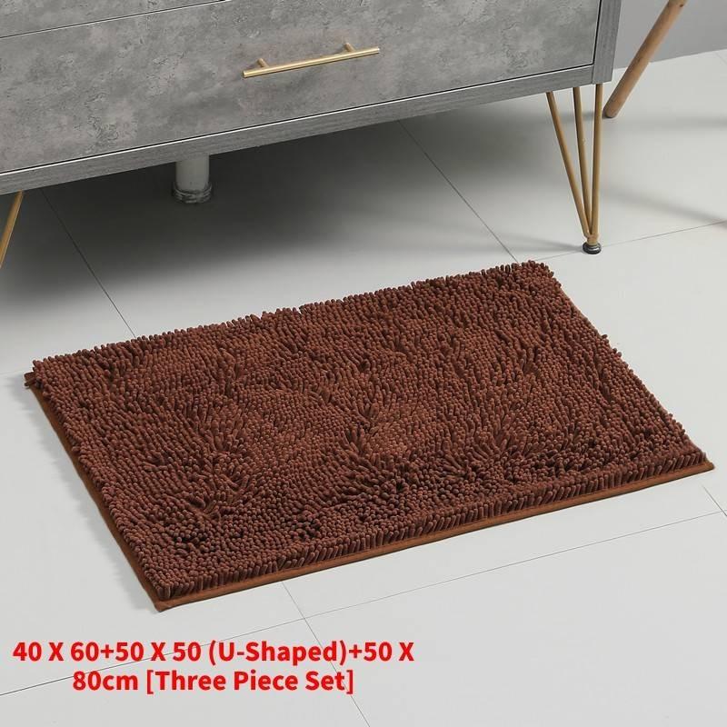 Mat Fashion Wool Comfortable Simple Toilet Bathroom Absorbent Set Threepiece