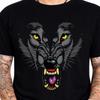 Wolf Head Graphic T-Shirt Fierce Animal Tee Wild Tribal Biker Natureest Art