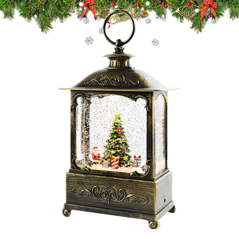 Christmas Snow Globe Lantern Santa Claus Snowman Lighted Snow Globe Christmas Decorations For Home Decor Indoor Desk Table Shelf