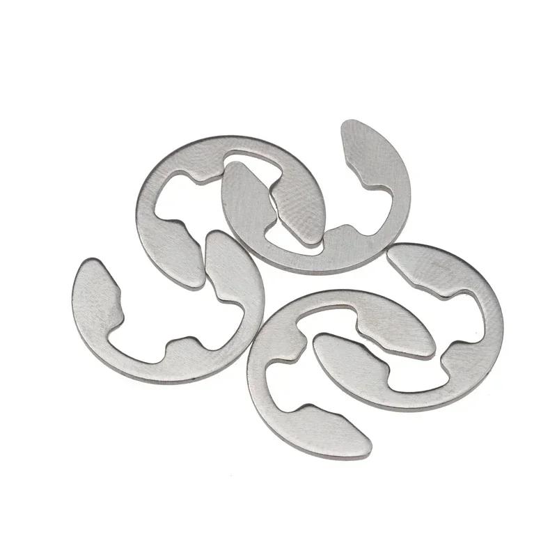 120pcs Stainless Steel Circlip Kit E-Clip/Retaining Ring Washers1.5-10mm for Hardware & Machinery Repair