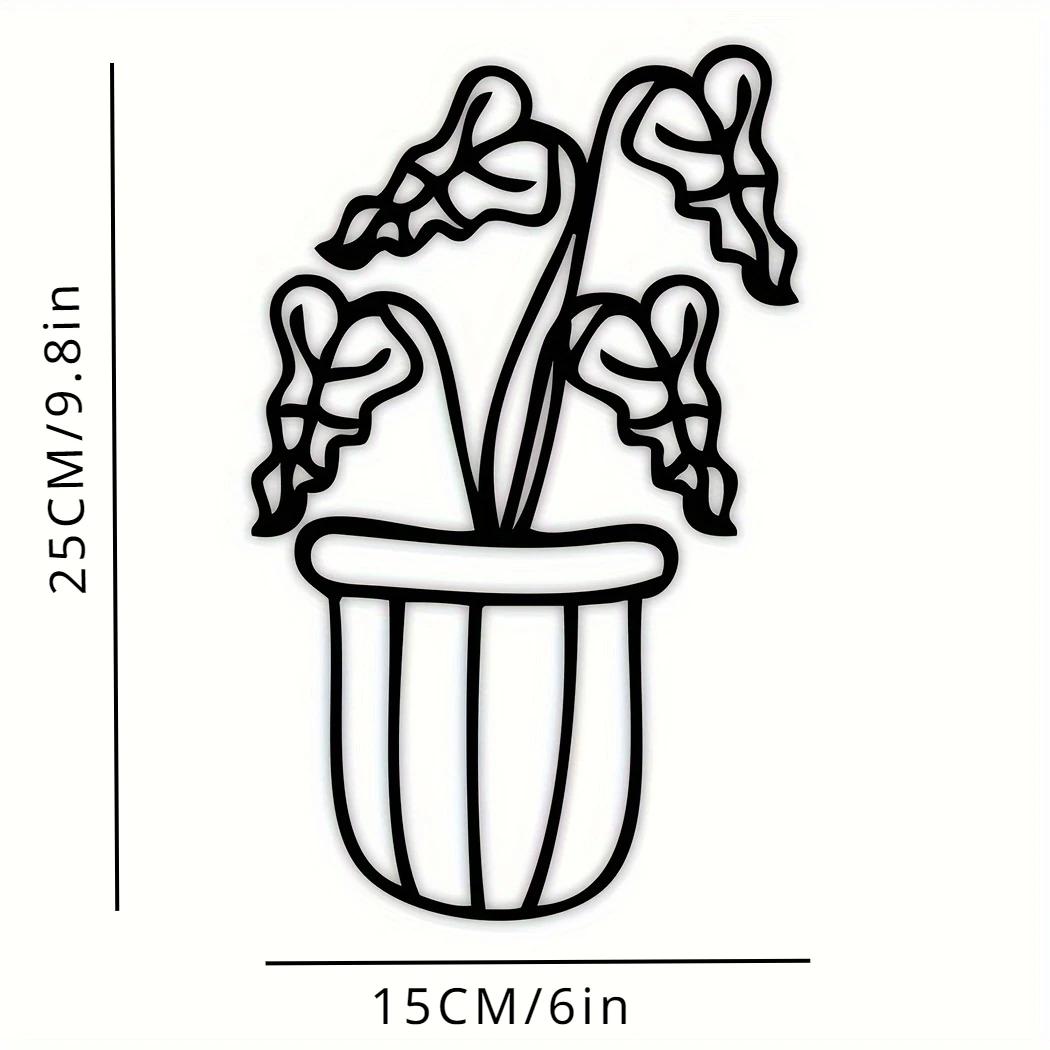 1 шт. Металлический весенний цветок настенный декор современный дизайн вазы — фото 9