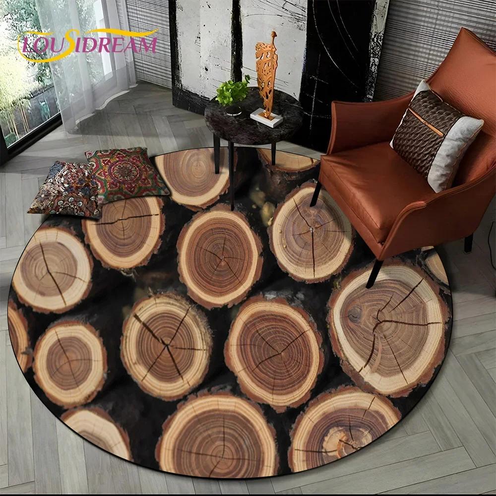 Latest 3D Color Wood Grain Lines Round Area Rug,Carpet Rug for Living Room Bedroom Sofa Child Playroom Decor,pet Non-slip Gift