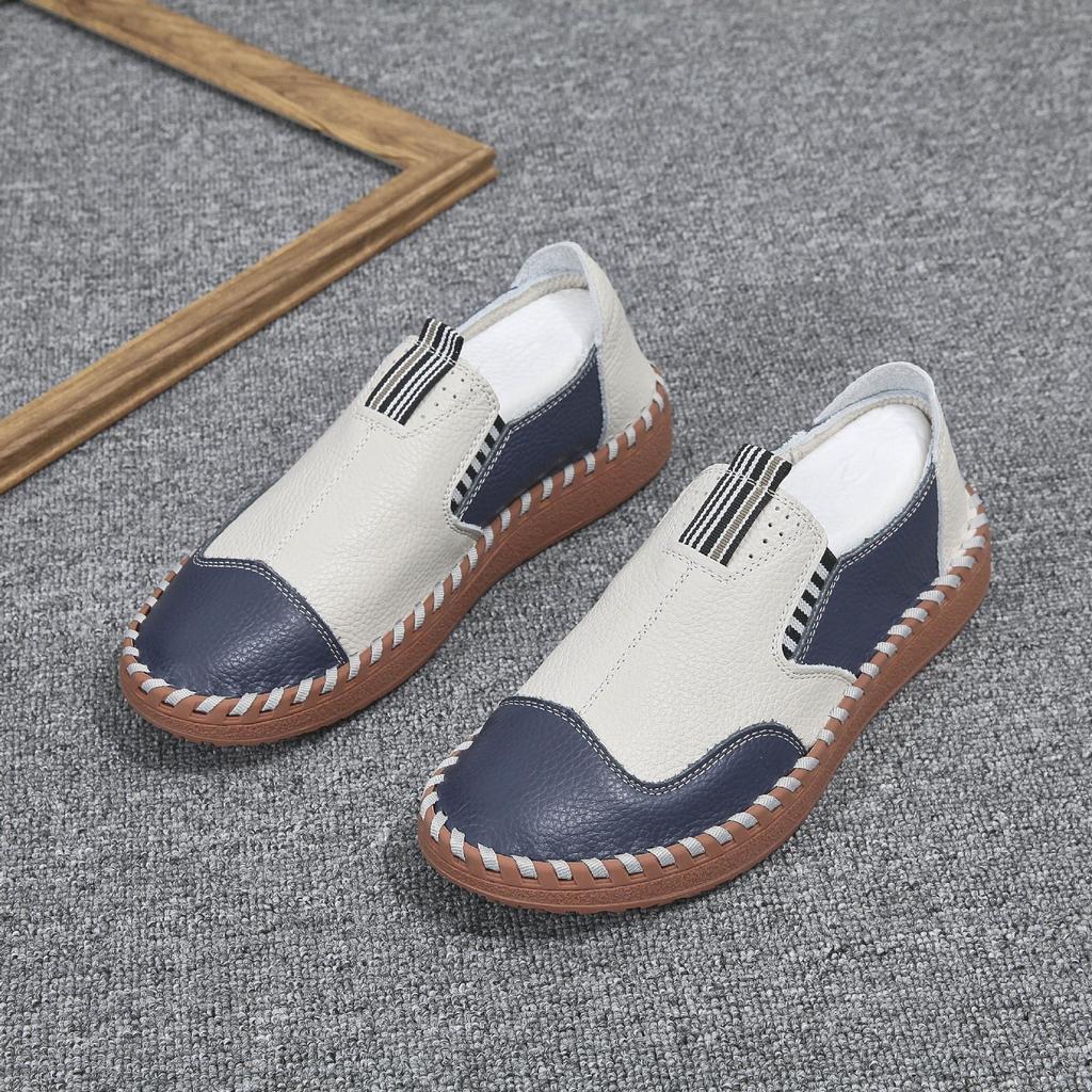 Herr Casual Äkta Läder Slip-On Loafers: Mjukbottnade, halkfria körskor för vår och höst