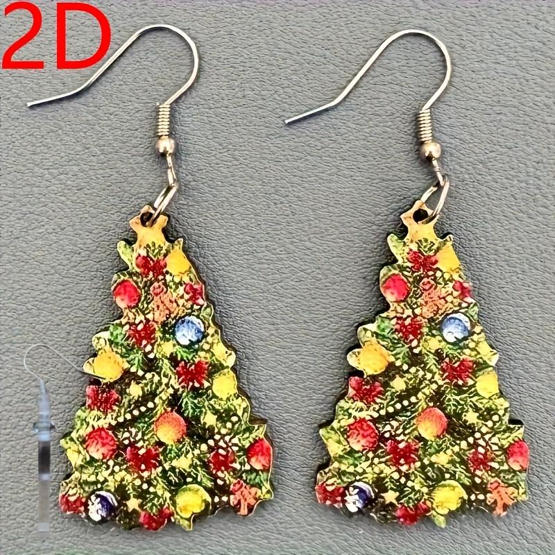 2D Flat Christmas Elegant and Charming Acrylic Pendant Earrings for Women, Lightweight Durable Design – Perfect Gift Versatile Jewelry for Daily Wear