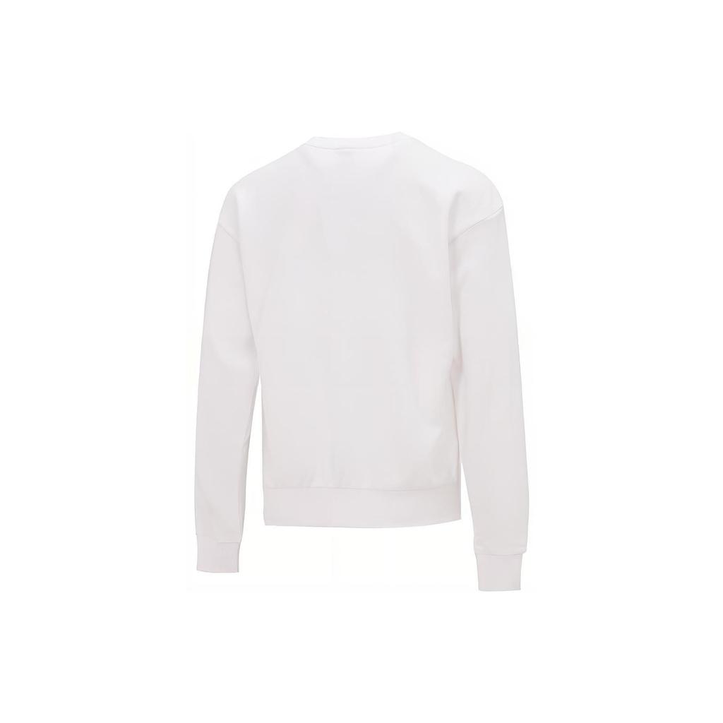 Puma Logo Printed Crew Neck Pullover Long Sleeve Sweatshirt Women Sweatshirt White 670945-02